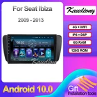 Автомобильный мультимедийный плеер Kaudiony, 9 дюймов, Android 10,0, 6 + 128 ГБ, для Seat Ibiza 6j, радио, GPS-навигация, стерео, 4G DSP IPS 2009-2013