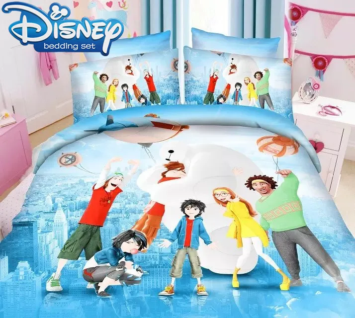 Disney Princess Elsa twin size bedding sets for girls bedroom decor duvet cover set 3/4pcs fitted sheet hot sale color blue | Дом и сад