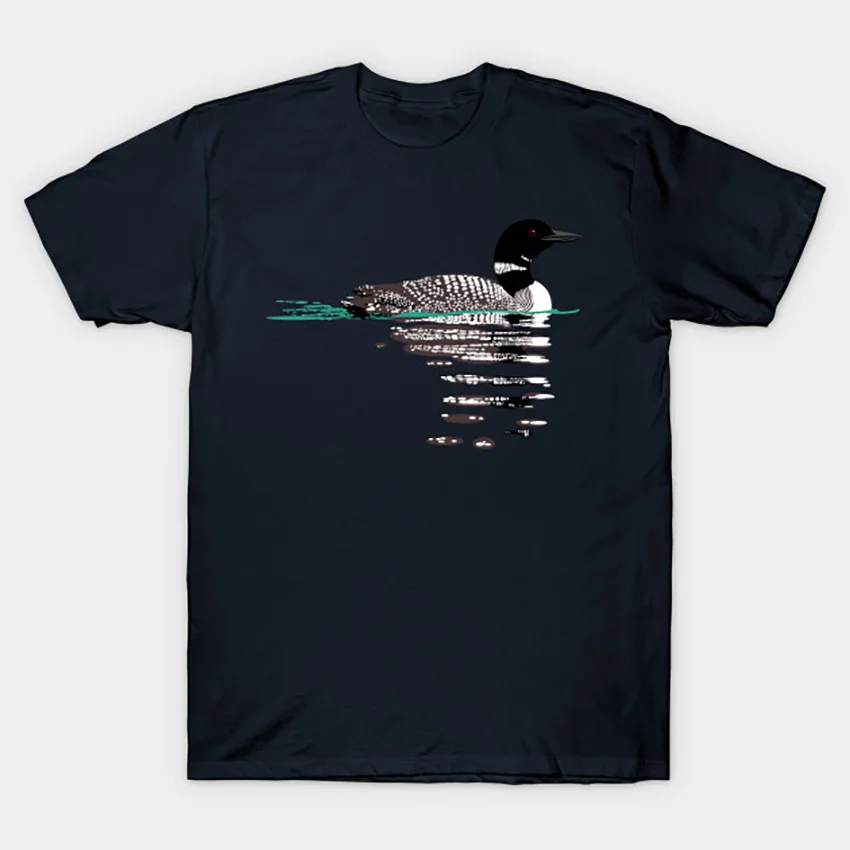 Common Loon T Shirt Bird tshirt outdoor hiking natural landscape nature lake forest outdoors animal canada | Мужская одежда