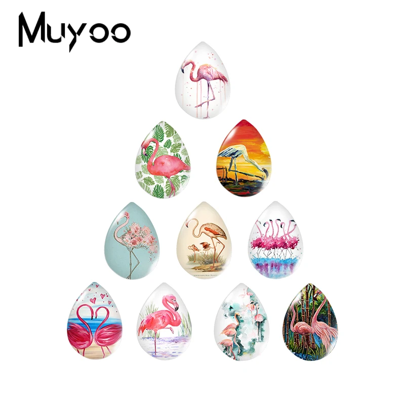 2020 Новый розовый Фламинго капля стекло кабошон птица Искусство ручной работы