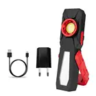 Светодиодный работы лампы Встроенный заряжаемый Батарея фонарь Фонари 360  Вращение COB вспышка светильник магнит аварийный светильник