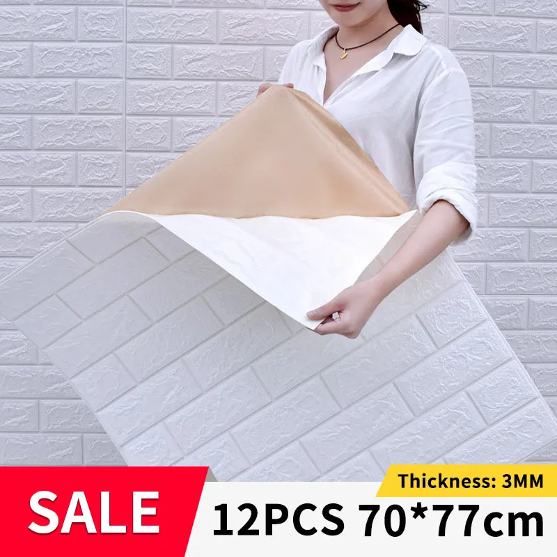 Самоклеящиеся обои из пены водонепроницаемые 3D-панели с рисунком кирпича для