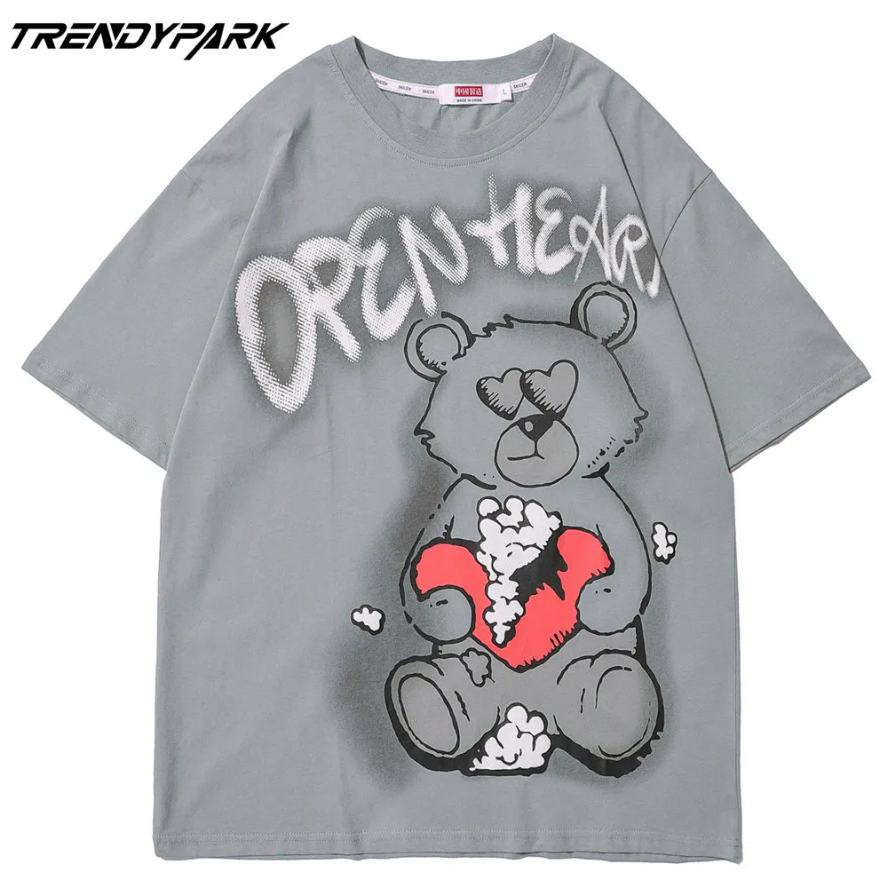 

Men's T-shirt 2021 New Summer Short Sleeve Printed Tee Hip Hop Oversized Cotton Casual Harajuku Streetwear Top Tshirts Clothing