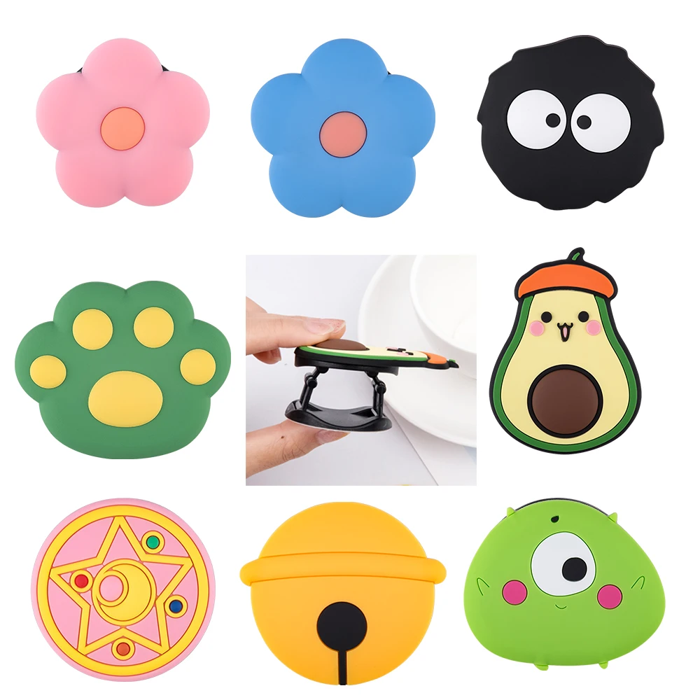 3D мультяшный Силиконовый складной держатель на палец для телефона Xiaomi Samsung