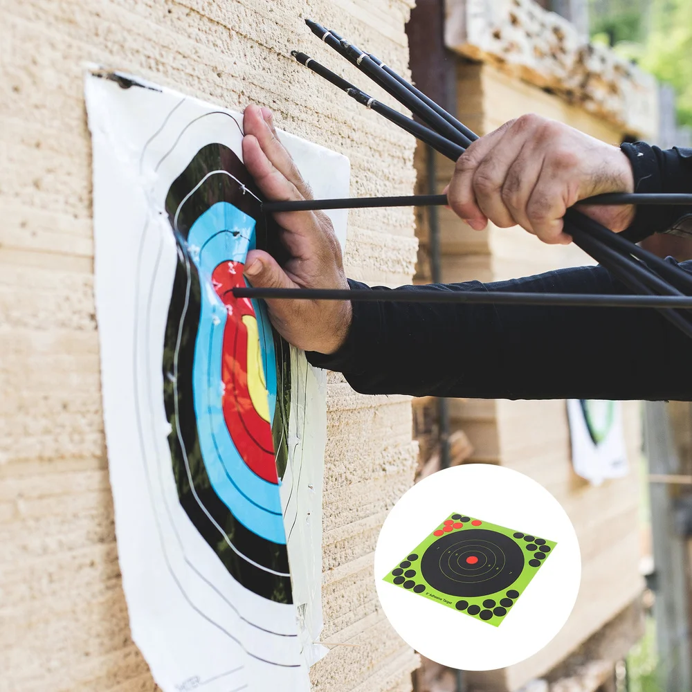 

25pcs Fluorescent Shooting Target Paper Stickers Adhesive Arrow Darts Aiming Stickers (Random Color)