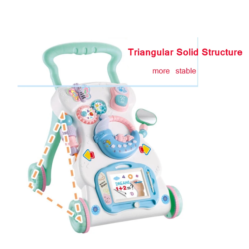 criança multifuncional, sentar-em-pé, abs musical baby walker, barato para crianças pequenas
