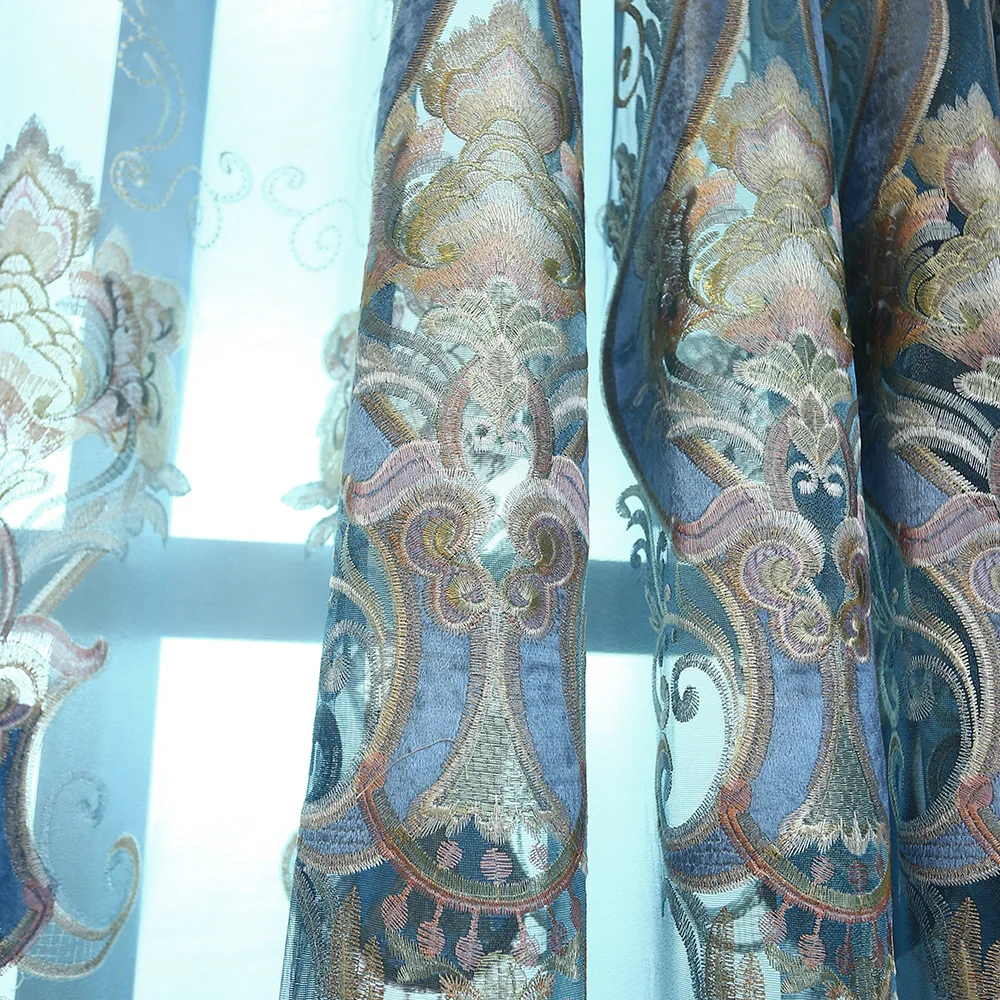 Затемняющие шторы в новой гостиной с европейской роскошной под заказ занавески