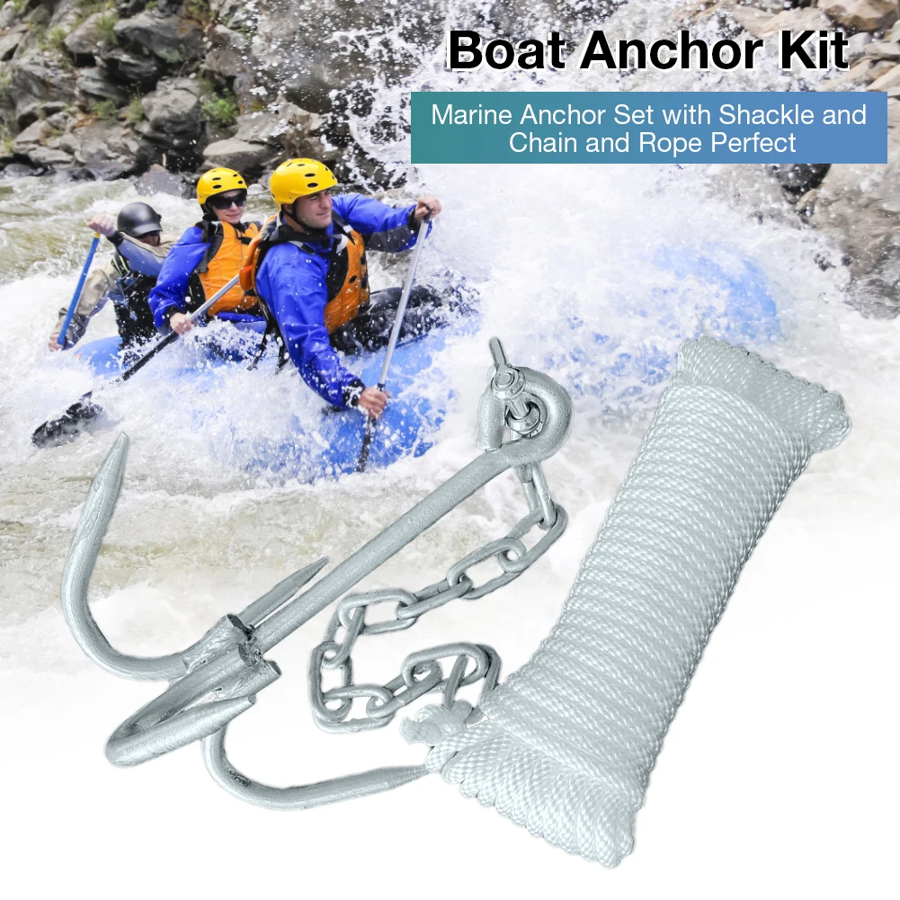 

Boat Anchor Kit Marine Anchor Set With Shackle And Chain And Rope Perfect For Kayak Anchor Canoe Motorboat Boat Anchor Kayak