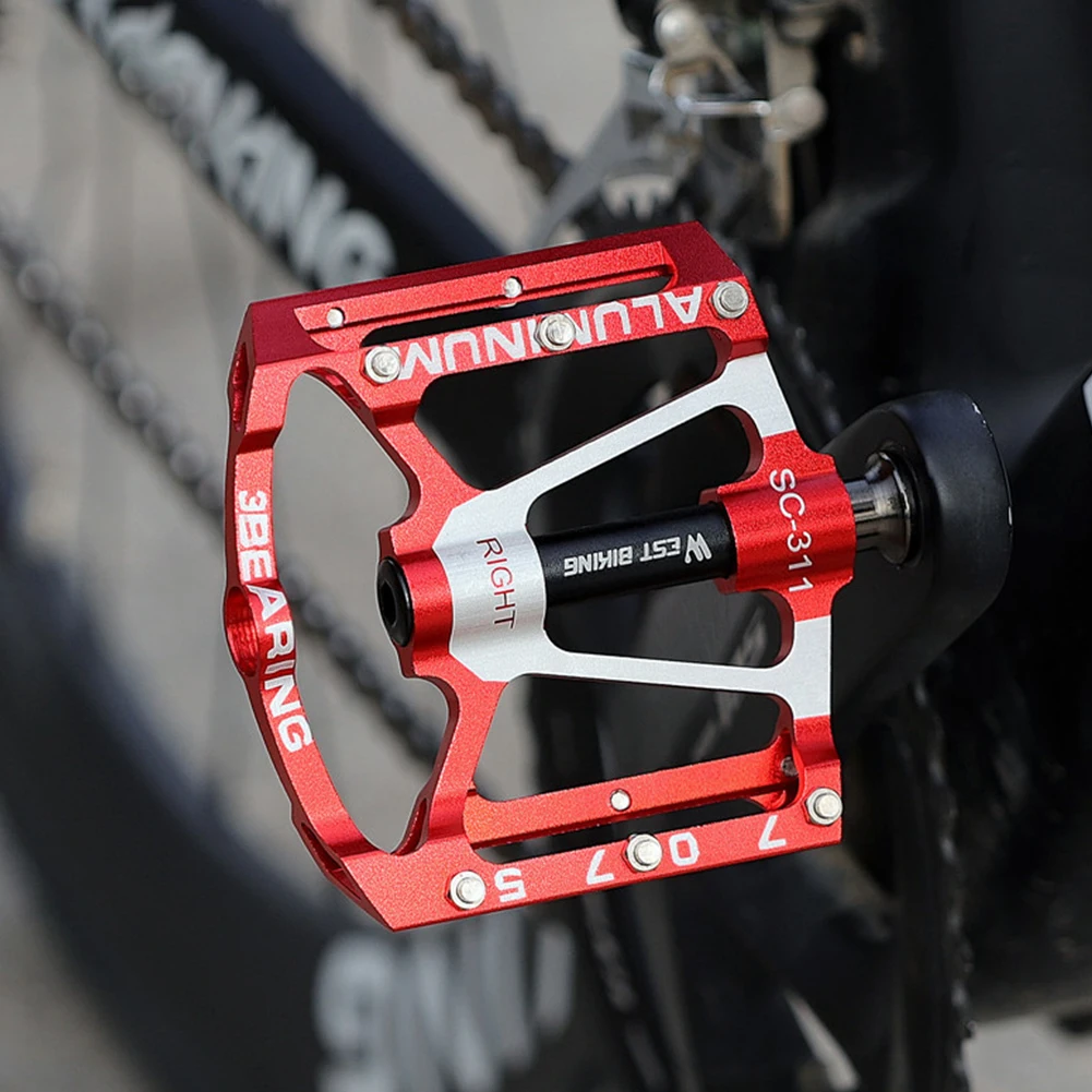 

Bike Pedal 3 Bearings Anti-Slip Large Platform Aluminum Alloy Flat Mountain Bike Road Pedals Lightweight Cycle Accessories Tools