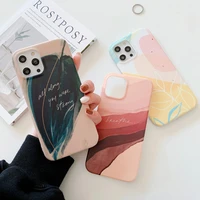 moskado vintage floral leaf watercolor pattern phone case for iphone 11 12 13 pro max x xr xs max 7 8plus soft silicone imd case