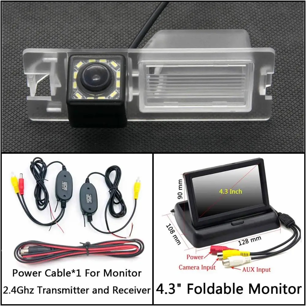 C Wireless 4.3inch F 12 Светодиодный фонарь Автомобильная резервная камера заднего вида для FIAT Bravo Brava Croma Grande Punto/Punto EVO 500L Siena автомобильная парковочная водонепроницаемая - Название цвета: C Wireless 4.3inch F