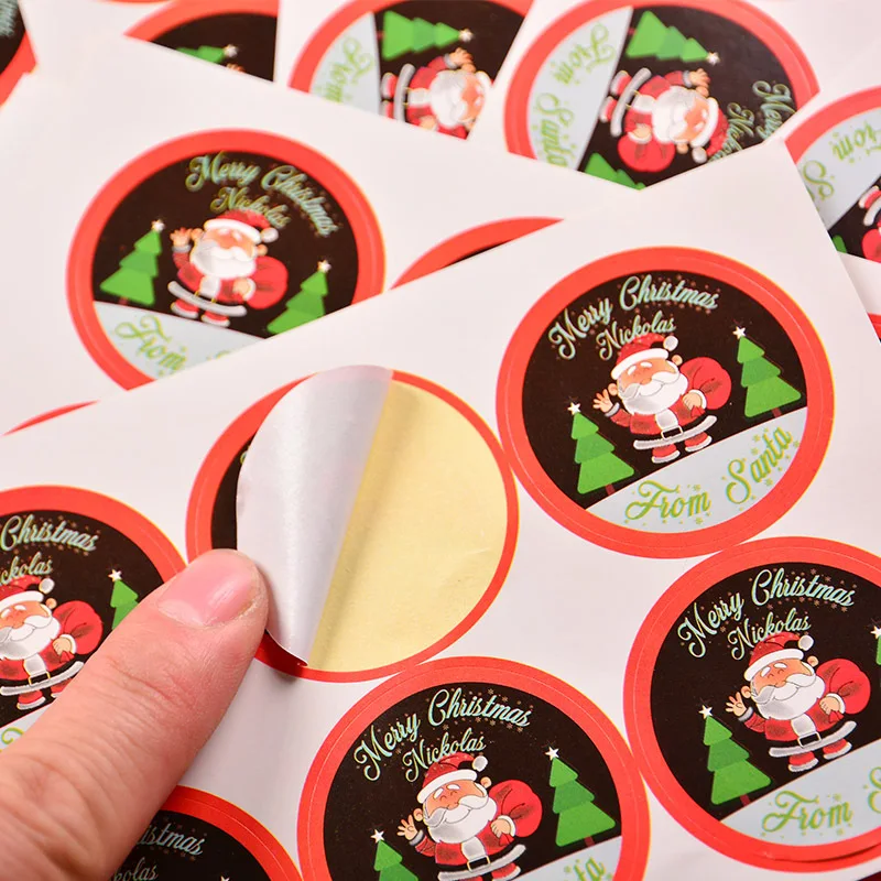 

600pcs New Holiday Santa Party Stickers Cute Thank You Sticker Gift Box Seal Labels Round Tags