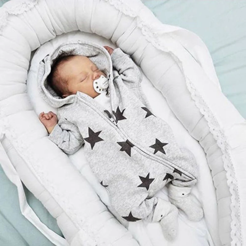 New Fashion Hot Toddler Newborn Baby Boy Girls Hoodie Jumpsuit Long Sleeve Kid Romper Hooded Clothes Children's Clothing Outfits