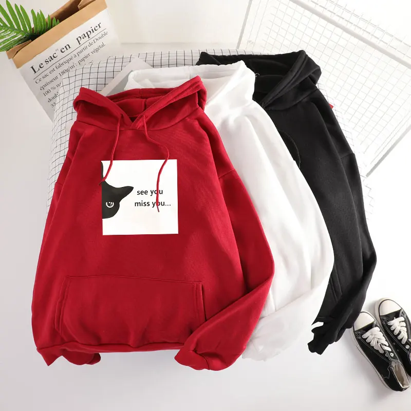 Five Colors Popular Thick Letter Loose Sweatshirts Women Hoodies Tracksuit Sudaderas Mujer Jumper Soft Fashion Autumn New 2019 |