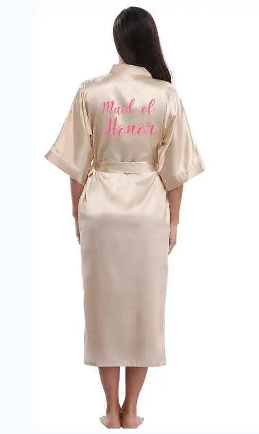 Пикантный бордовый Повседневный женский халат Свадебный летняя Пижама с рукавом