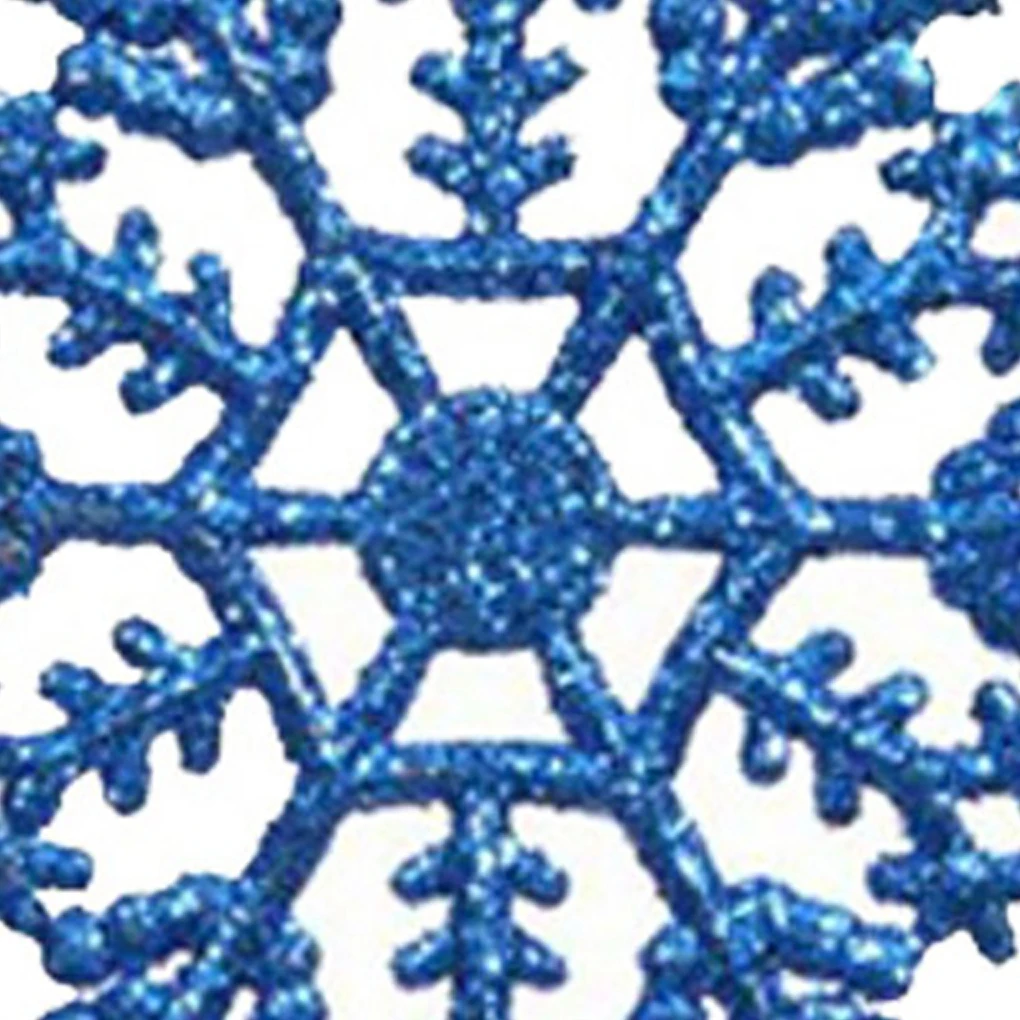 

12pcs Plastic Christmas Xmas Snowflake Ornaments Tiny Sparkling Sequin Glitter Snow on String Wedding Decor