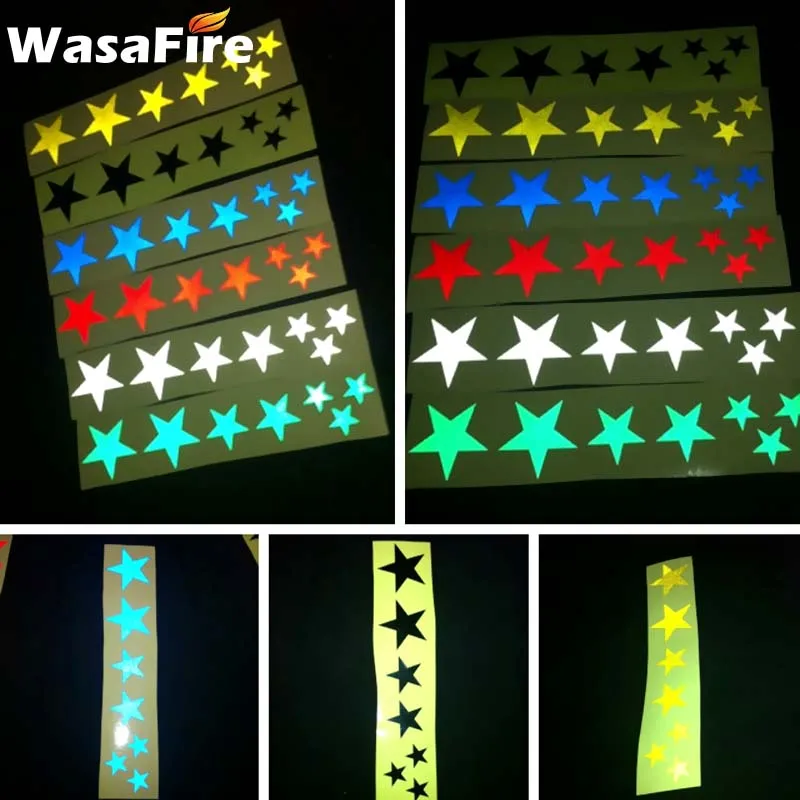 

1pc Mountain Bike Reflective Sticker Bike Frame Wheel Star Decal Fluorescent Stickers Cycling Reflector Bicycle Accessories