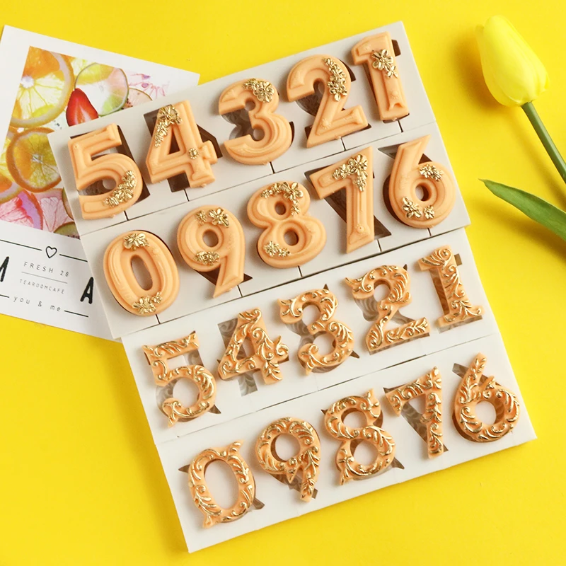 Рельефная цифровая силиконовая форма в стиле ретро для помадки шоколада цветов