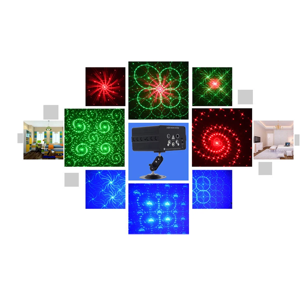 Пульт дистанционного управления RGB 5 отверстий 48 шаблонов лазерный проектор