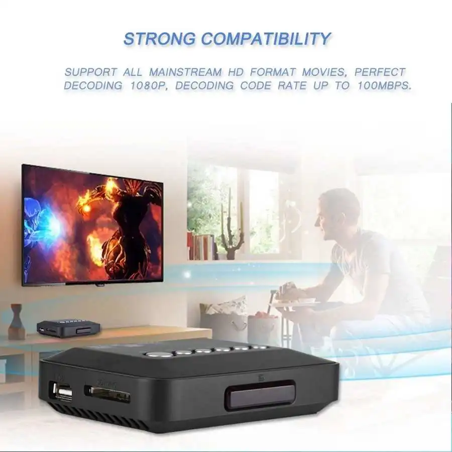 1080P HD медиаплеер ТВ видео для MMC RMVB MP3 Multi TV USB HDMI совместимый медиа плеер коробка с