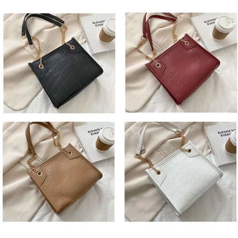

Small Cross Body Bag Woman Pu Leather Black Crocodile Female Crossbody Sling Bag Chain