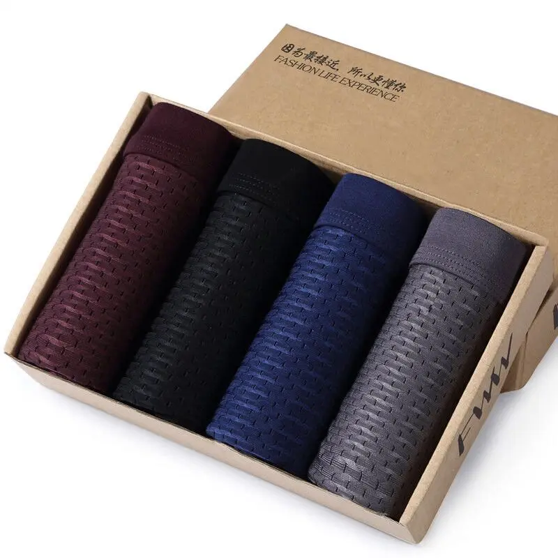 4 шт. Для мужчин нижнее белье трусы боксеры с изображением (шортики) Boxershort Трусы