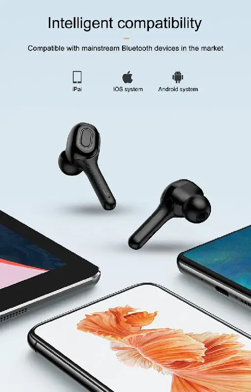 Erilles Bluetooth Earphone Earbuds Wireless Stereo Sound Earphones Sports Translator Headset Noise Reduction with Charging Box