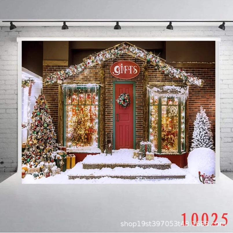 Реквизит для фотосъемки Nitree Виниловый фон Новогодняя Рождественская тема