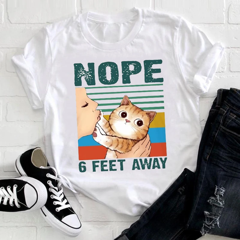 Женская футболка с коротким рукавом летняя из полиэстера изображением милого