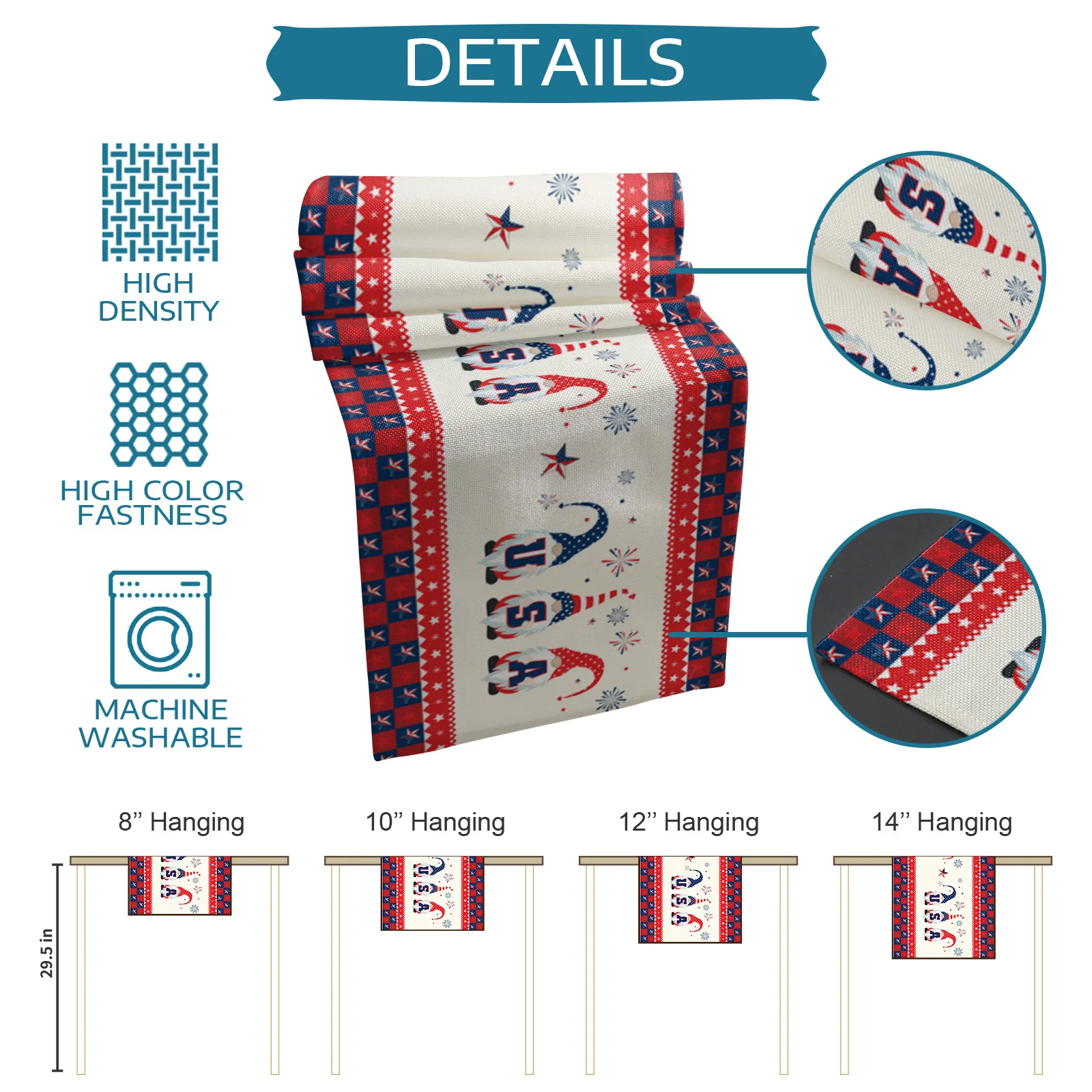 

American Independence Day Dwarf Pentagram Table Runner Wedding Table Decor Hotel Dining Table Decor Tablecloth and Placemats