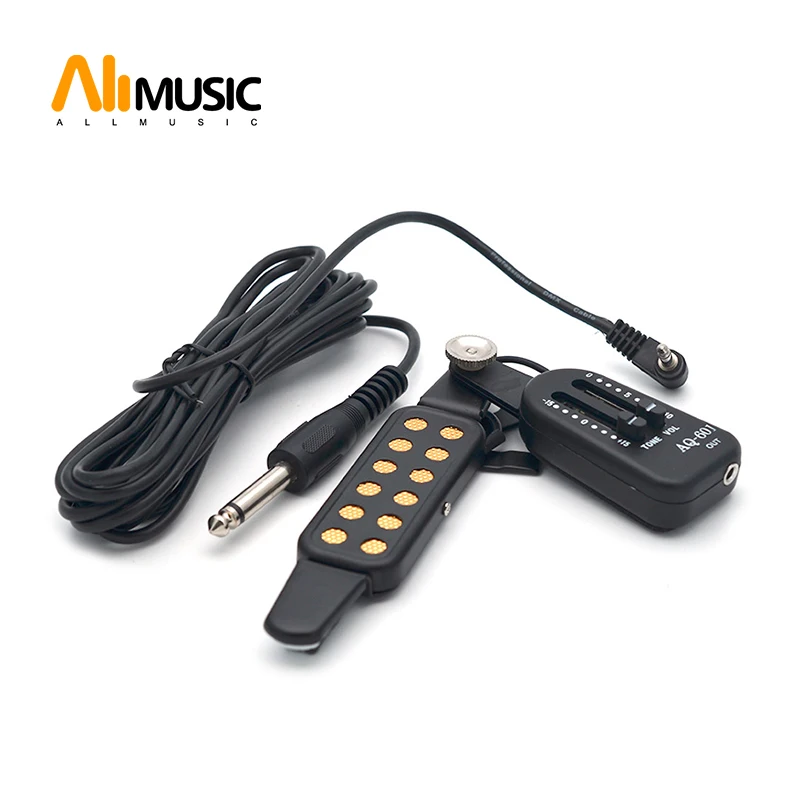 

AQ-601 Acoustic Guitar EQ Pickup Wire Amplifier Speaker with Volume and Tone Control Knob Box Pickup