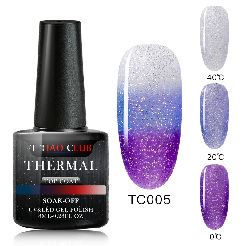 DS03326 T-TIAO клубный Радужный термальный меняющий Цвет гель для ногтей голографический Лак Блеск температура замочить от УФ ногти гель лак - Цвет: DS03326
