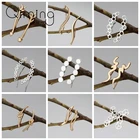 Серьги в форме листа, в стиле бохо, серьги для ушей, свадебные украшения, трендовые треугольные серьги-гвоздики в форме сердца, женские рождественские подарки