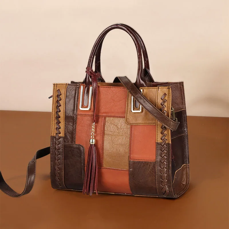 

2021 New Real Cowhide Fashion Women's large-capacity luxury handbag famous brand fashion atmosphere one-shoulder messenger bag