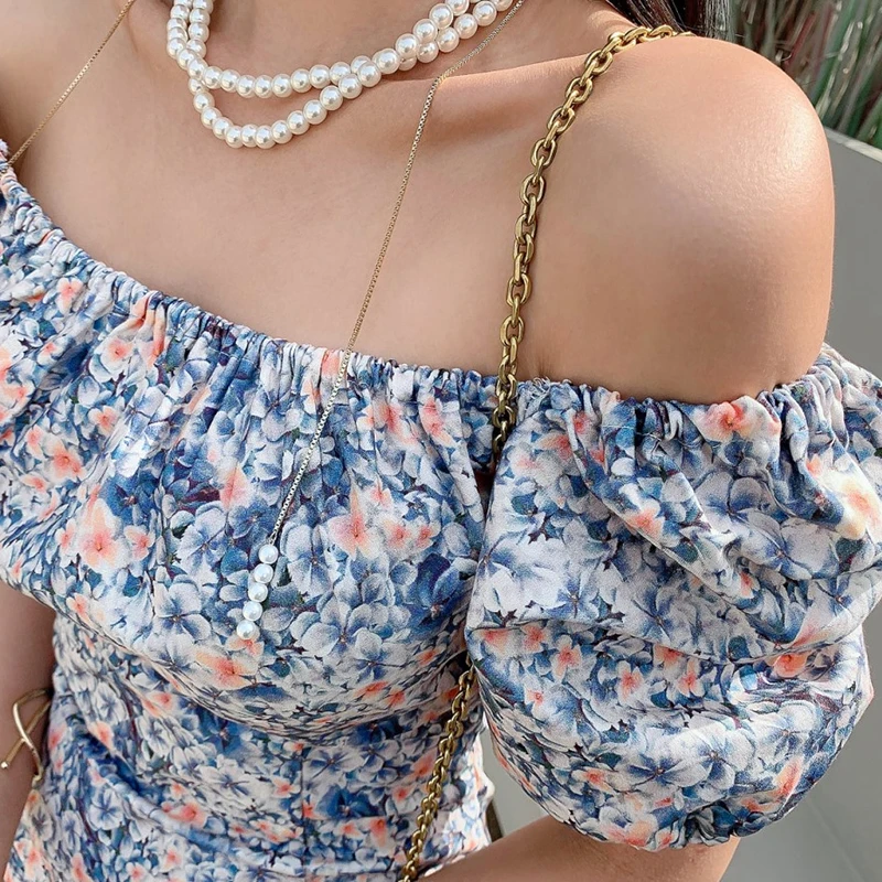 

2021 Puff Sleeves MIni Sexy Cute Kawaii Dresses Harajuku Y2K Elegant Summer