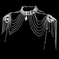 luxury wedding bride necklace diamond shoulder chain drop women performance dress accessories engagement party lady jewelry