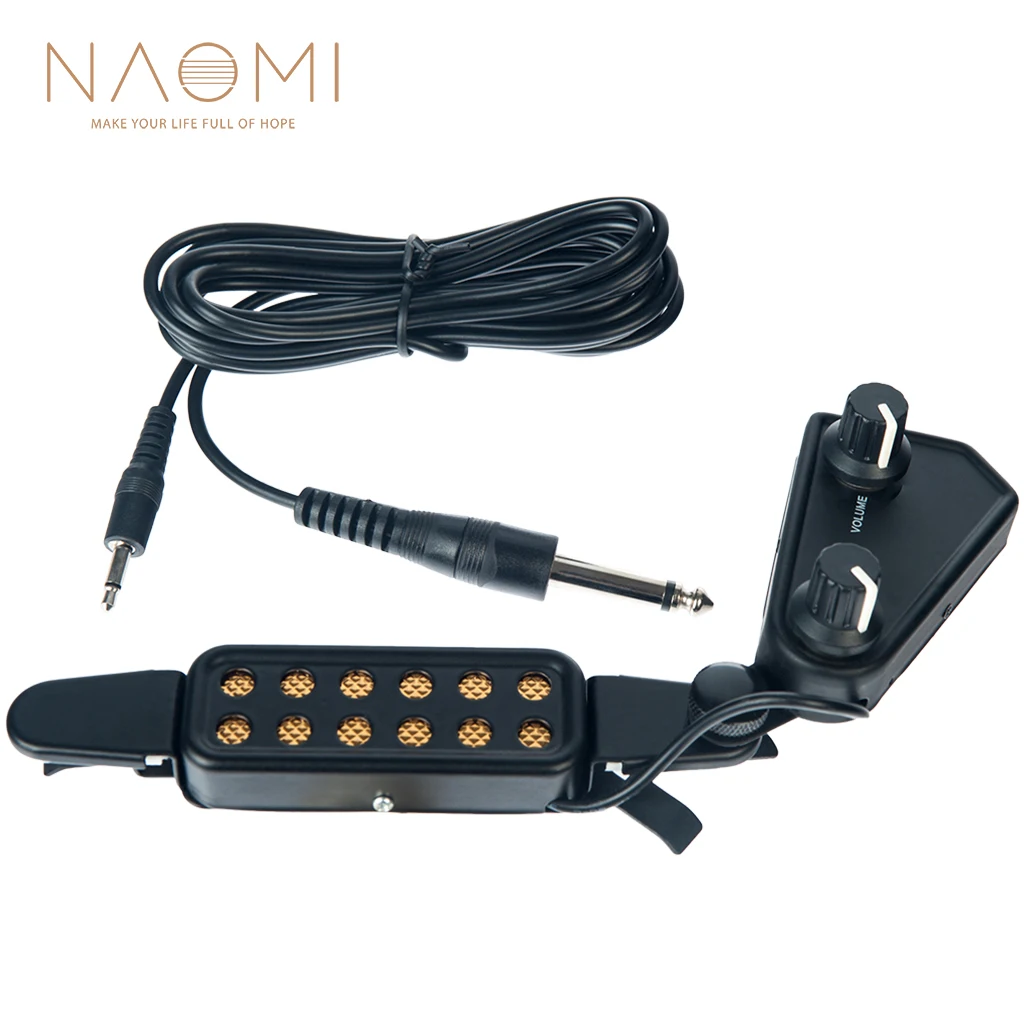 Магнитная Акустическая гитара NAOMI с 12 отверстиями Классическая Preamp контролем