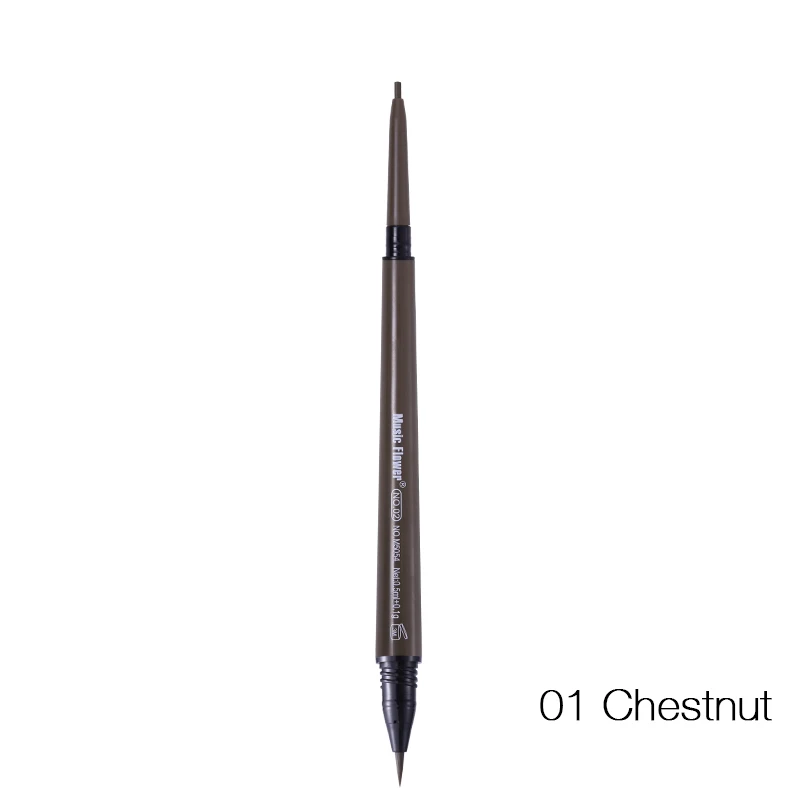 01 chestnut Бренд Music Flower, косметика для глаз, макияж, матовый натуральный, двойная головка, карандаш для бровей+ тинт для бровей, жидкий, водостойкий, стойкий - Цвет: 01 chestnut