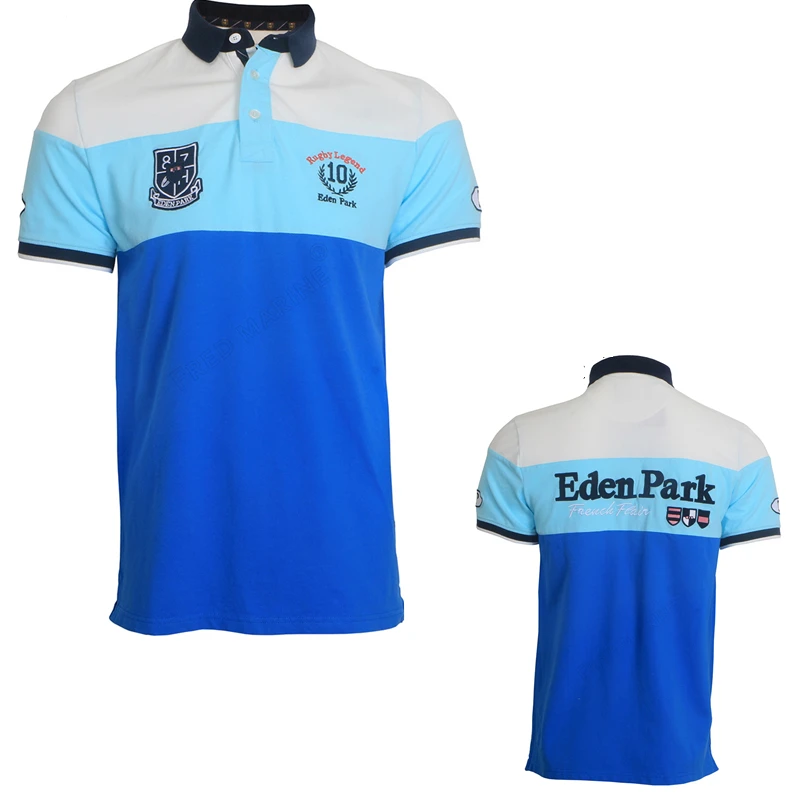 Мужская рубашка поло летняя Мужская Бизнес Повседневная дышащая Eden Park с коротким рукавом Поло рубашка из чистого хлопка рабочая одежда поло