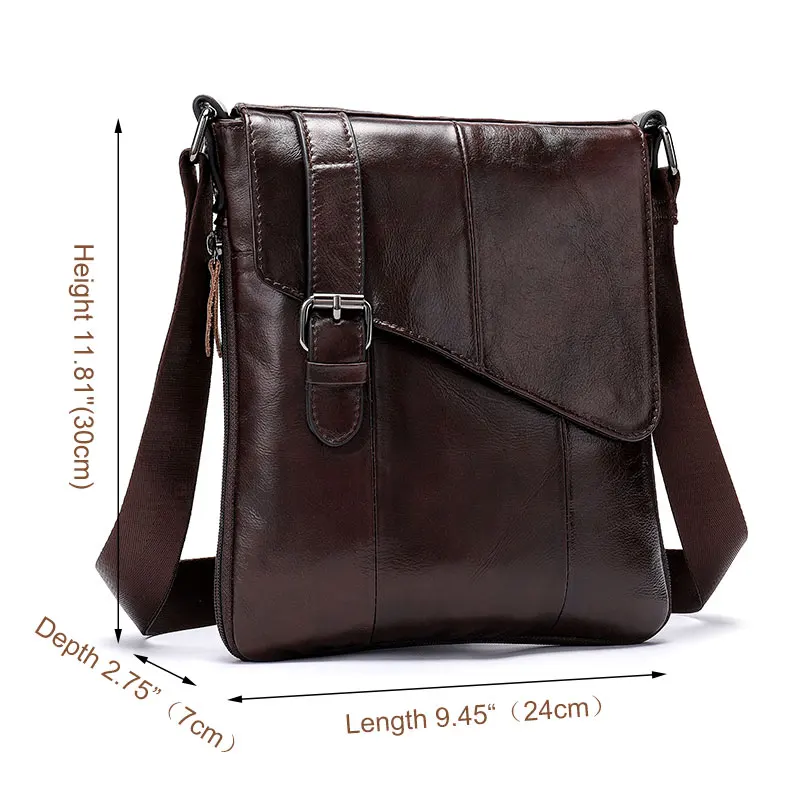 Сумка на плечо WESTAL мужская из натуральной кожи саквояж кросс боди с клапаном