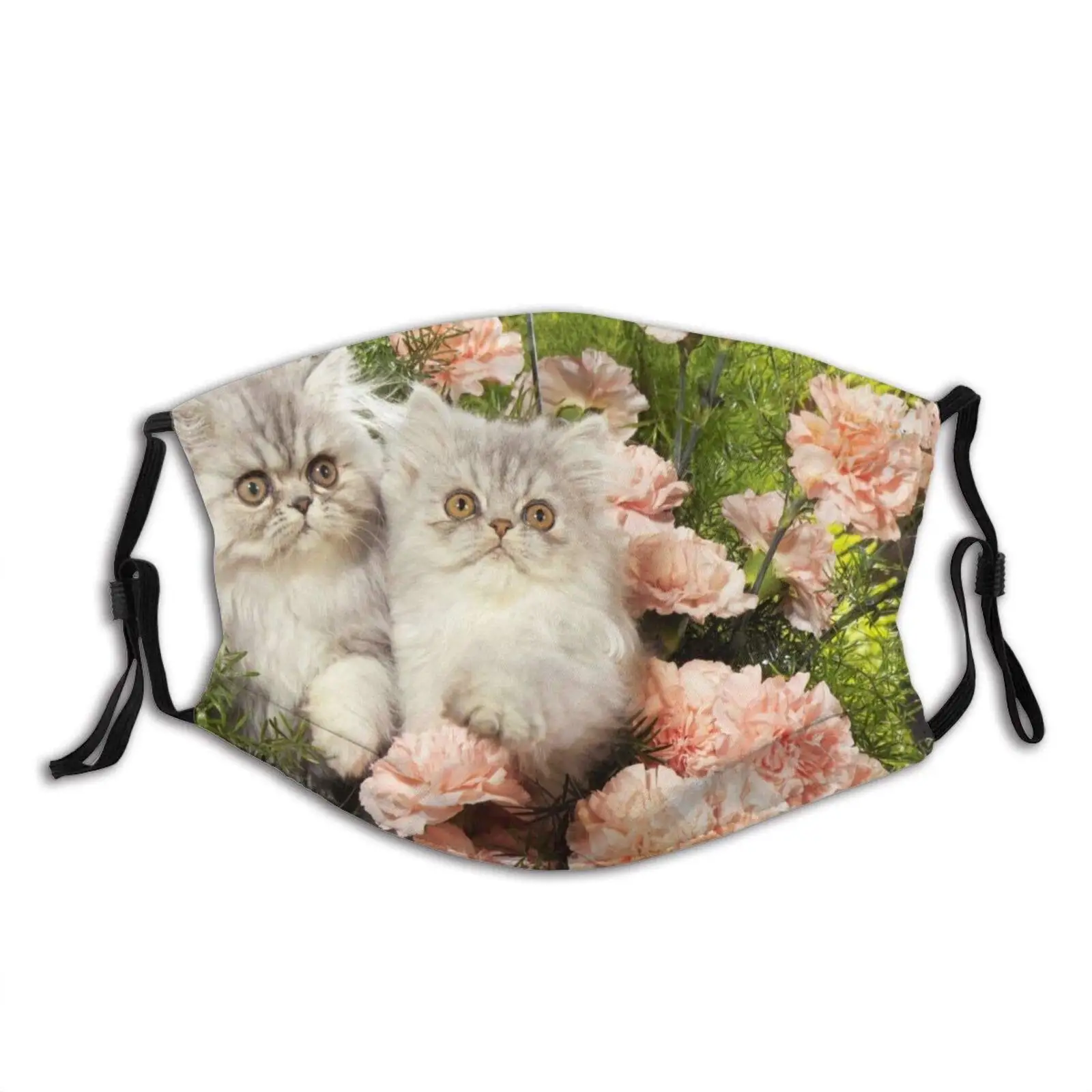 

Симпатичная моющаяся маска на шею с цветочным принтом кота животного кота Бандана Балаклава многоразовая регулируемая с 2 фильтрами для му...