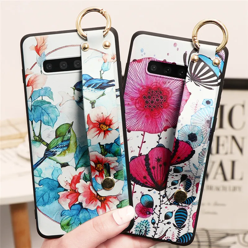 Цветок ремешок держатель телефона Funda для samsung Galaxy J3 J5 J2 J7 Prime A3 A5 2016 2017 J4 J6 A6 A8 плюс J8