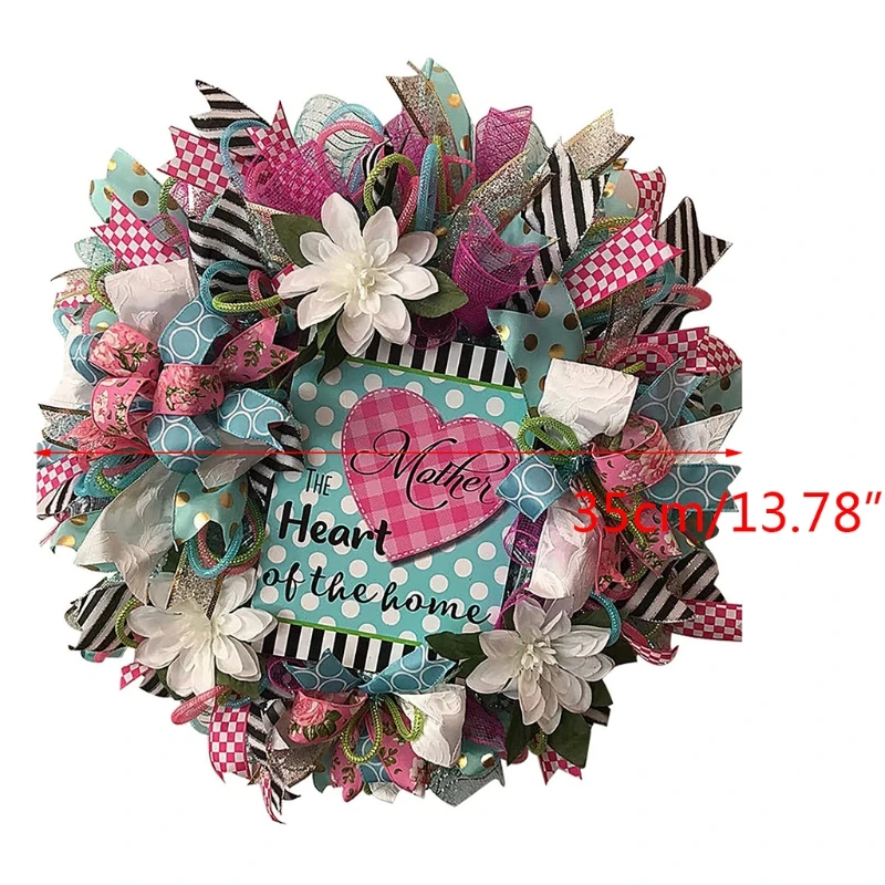 

Happy Mother's Day Wreath Easter Valentines Day Garland Front Door Decor Wall Ornaments Gifts Party Supplies