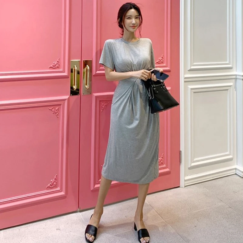 2023 весеннее и летнее сексуальное платье-свитер с разрезом во французском стиле