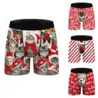 2022 мужские трусы-боксеры с рождественским принтом, мужские трусы-боксеры с забавным 3D принтом, мужские боксеры, мужские трусы-боксеры размера плюс