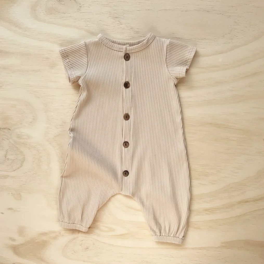 

2021 Spring and Summer Belb Baby Romper Modal Cotton Comfortable Thread Short-sleeved One-piece Ribbed Harem Jumpsuit