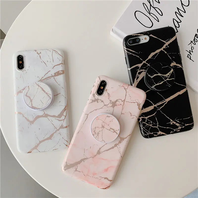 COOLY мраморный чехол для huawei P30 Pro P20 Lite чехол для iphone 11 Pro Max телефон Coque на силиконовый чехол розовый белый Держатель подставка