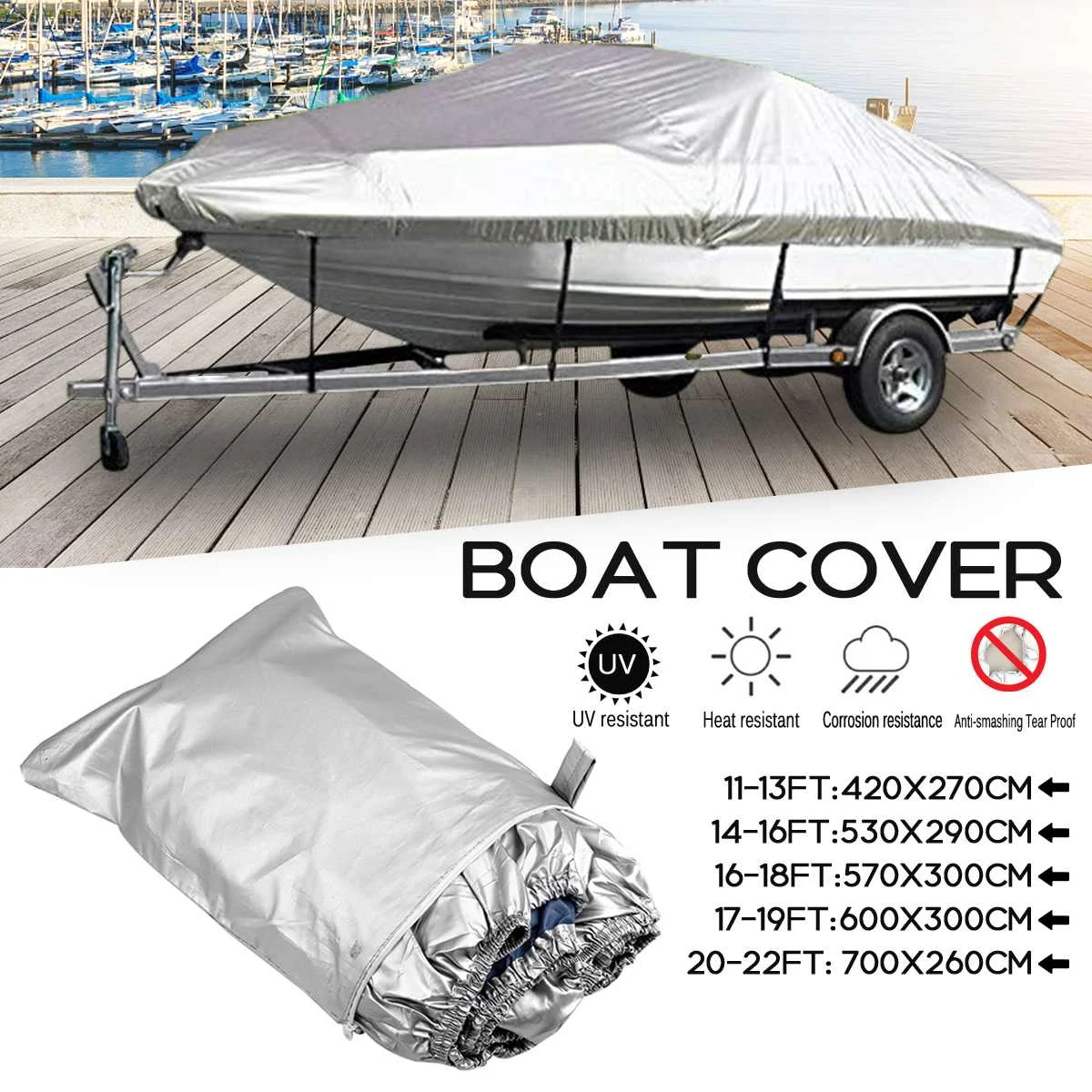 Водонепроницаемый чехол для лодки 14-22ft 300D с защитой от ультрафиолета | Автомобили