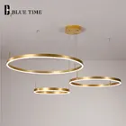 Современные алюминиевые световые кольца, светодиодсветильник люстра, освещение для гостиной, столовой, спальни, подвесной светильник, люстры для помещений
