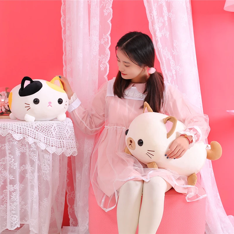 Новый Kawaii милый плюшевый лежащий Кот Игрушка мягкая подушка чучело игрушка кукла